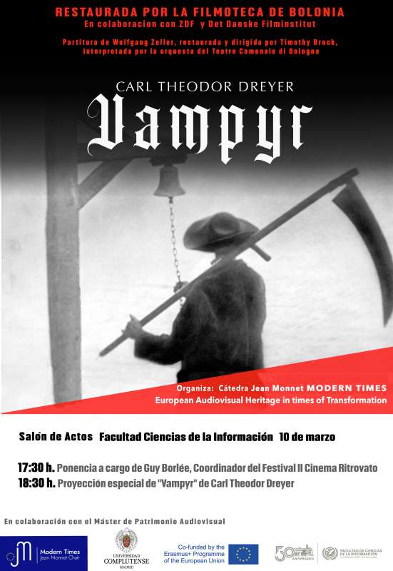 Conferencia del Coordinador del Festival de Cine Ritrovato de Bolonia y proyección especial de Vampyr de Dreyer, el 10 de marzo - 1